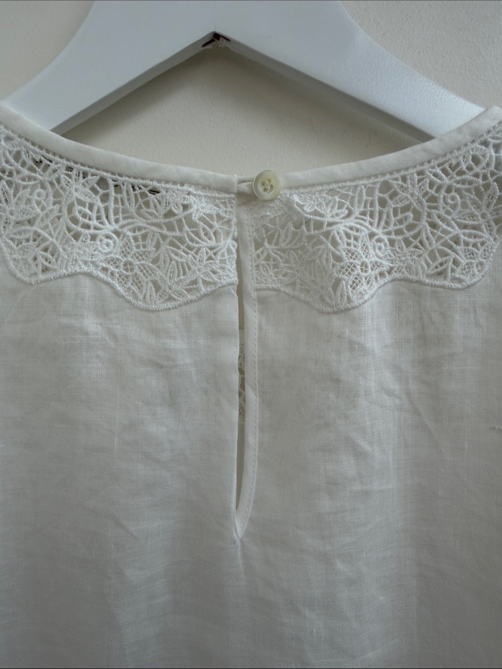 Frame Denim White Linen lace Crochet-Trim Blouse XS/TP women’s - Picture 4 of 6